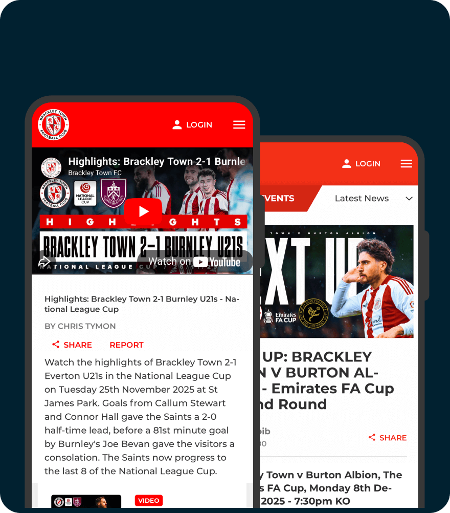 Pitchero content tools displayed on multiple devices