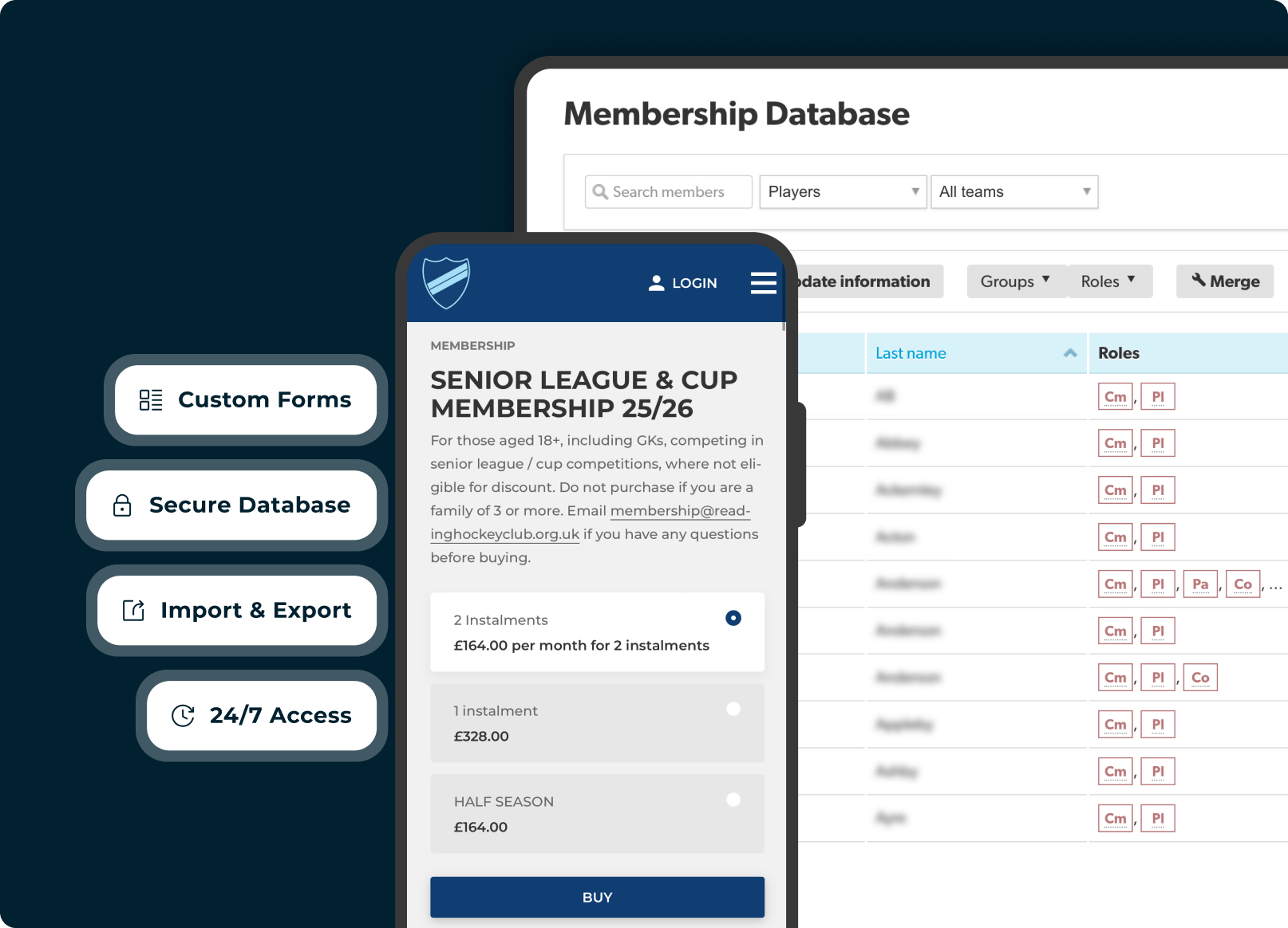 Membership registration form