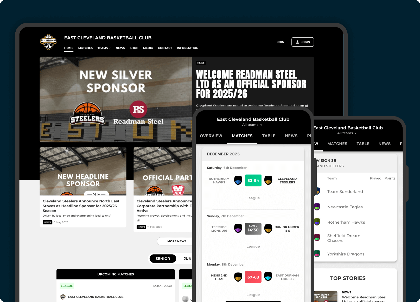 Club membership and registration features