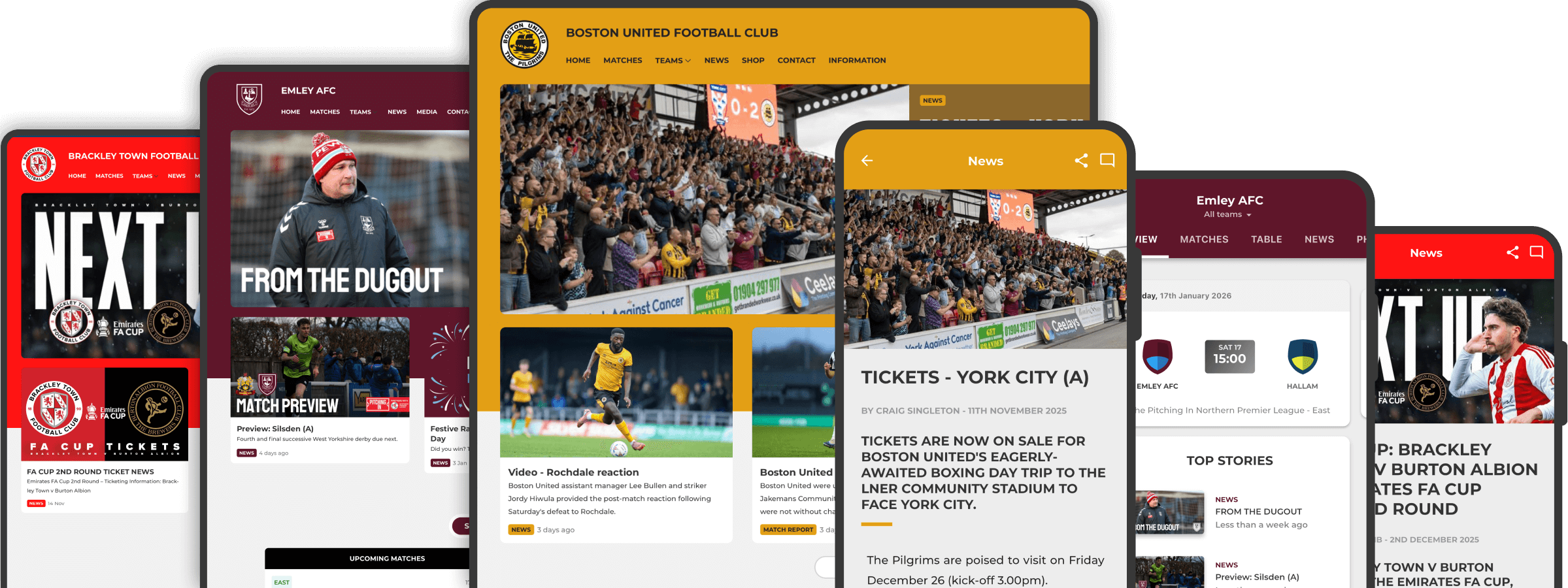 Non-league football club websites and mobile apps showcase