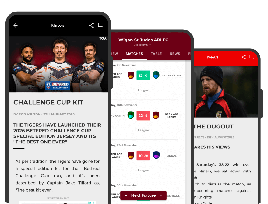 Rugby League club websites and mobile apps showcase