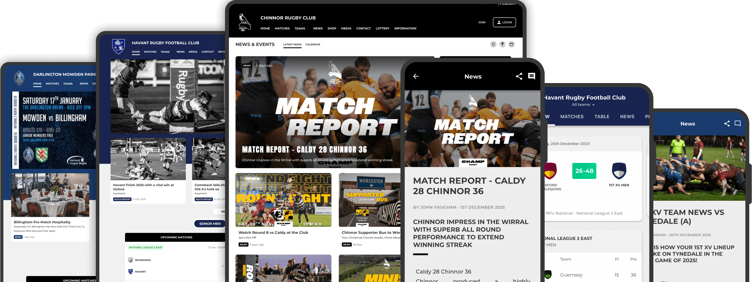 Rugby Union club websites and mobile apps showcase